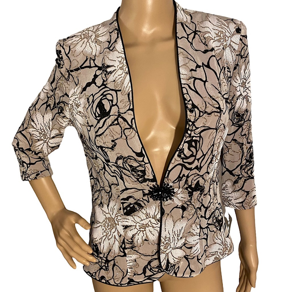 🆕 ALEX EVENINGS  | GLITTERY FLORAL FORMAL TOP